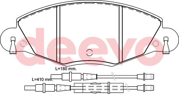 DEEVO BP58260 - Тормозные колодки, дисковые, комплект autospares.lv