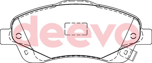 DEEVO BP53200 - Тормозные колодки, дисковые, комплект autospares.lv