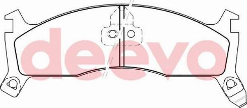 DEEVO BP63500 - Тормозные колодки, дисковые, комплект autospares.lv