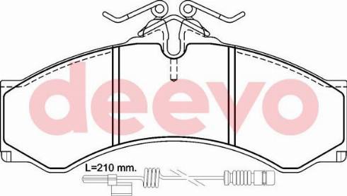 DEEVO BP63140 - Тормозные колодки, дисковые, комплект autospares.lv