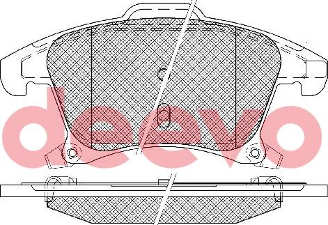 DEEVO BP86200 - Тормозные колодки, дисковые, комплект autospares.lv