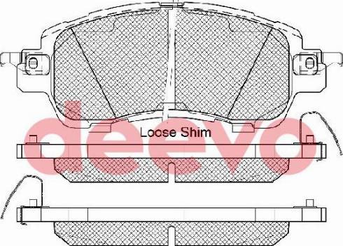 DEEVO BP86760 - Тормозные колодки, дисковые, комплект autospares.lv