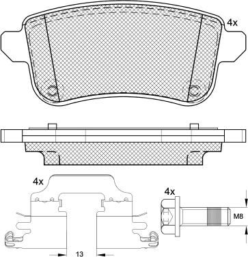 DEEVO BP88400 - Тормозные колодки, дисковые, комплект autospares.lv