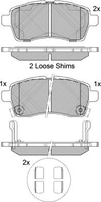 DEEVO BP88480 - Тормозные колодки, дисковые, комплект autospares.lv