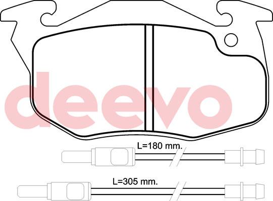 DEEVO BP72380 - Тормозные колодки, дисковые, комплект autospares.lv