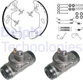 Delphi KP954 - Комплект тормозных колодок, барабанные autospares.lv