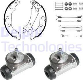 Delphi KP904 - Комплект тормозных колодок, барабанные autospares.lv