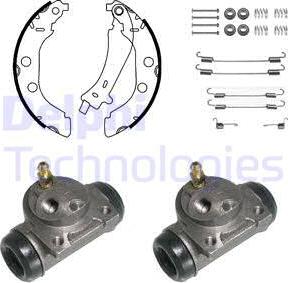 Delphi 905 - Комплект тормозных колодок, барабанные autospares.lv