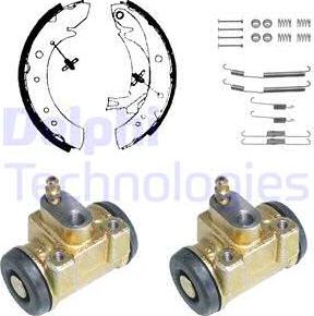 Delphi KP902 - Комплект тормозных колодок, барабанные autospares.lv