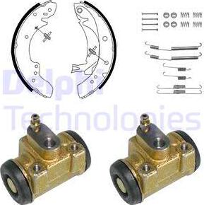 Delphi 915 - Комплект тормозных колодок, барабанные autospares.lv