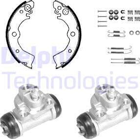 Delphi 916 - Комплект тормозных колодок, барабанные autospares.lv