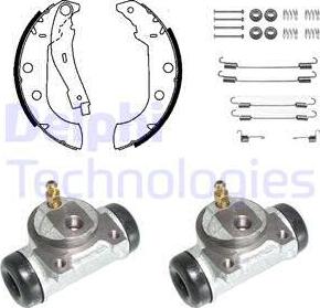 Delphi 934 - Комплект тормозных колодок, барабанные autospares.lv