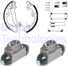 Delphi 935 - Комплект тормозных колодок, барабанные autospares.lv