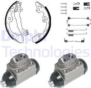 Delphi 936 - Комплект тормозных колодок, барабанные autospares.lv