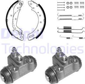 Delphi 976 - Комплект тормозных колодок, барабанные autospares.lv