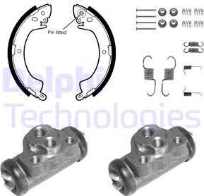 Delphi 970 - Комплект тормозных колодок, барабанные autospares.lv