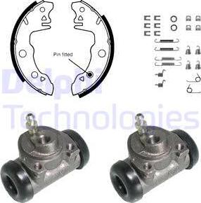 Delphi 641 - Комплект тормозных колодок, барабанные autospares.lv