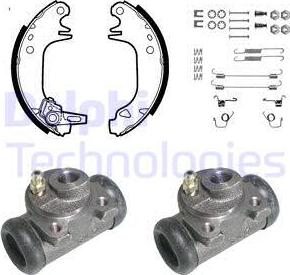 Delphi 648 - Комплект тормозных колодок, барабанные autospares.lv