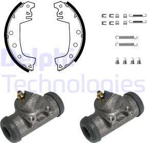 Delphi 658 - Комплект тормозных колодок, барабанные autospares.lv