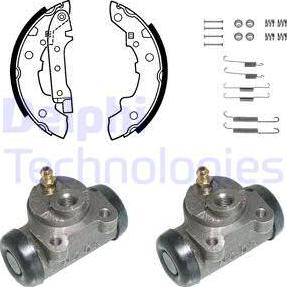 Delphi 664 - Комплект тормозных колодок, барабанные autospares.lv