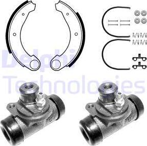 Delphi 683 - Комплект тормозных колодок, барабанные autospares.lv