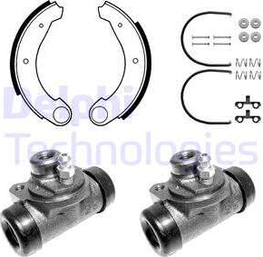 Delphi 639 - Комплект тормозных колодок, барабанные autospares.lv