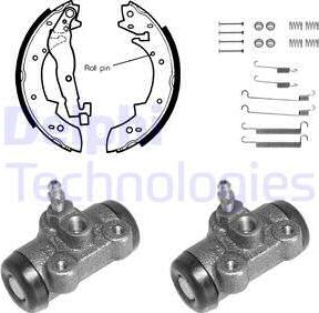 Delphi 632 - Комплект тормозных колодок, барабанные autospares.lv