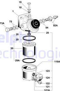 Delphi 6260B690 - Топливный фильтр autospares.lv