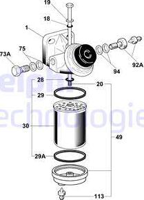 Delphi 6260B615B - Топливный фильтр autospares.lv