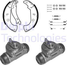 Delphi 1046 - Комплект тормозных колодок, барабанные autospares.lv