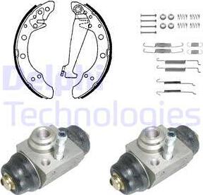 Delphi KP1059 - Комплект тормозных колодок, барабанные autospares.lv