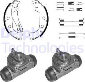 Delphi 1056 - Комплект тормозных колодок, барабанные autospares.lv