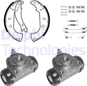 Delphi 1038 - Комплект тормозных колодок, барабанные autospares.lv