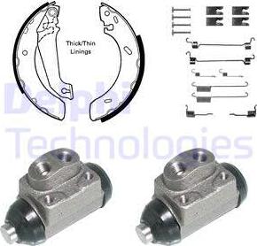 Delphi 843 - Комплект тормозных колодок, барабанные autospares.lv