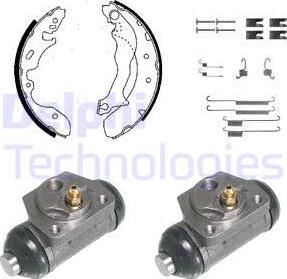 Delphi 847 - Комплект тормозных колодок, барабанные autospares.lv