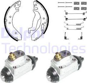 Delphi KP858 - Комплект тормозных колодок, барабанные autospares.lv