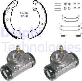 Delphi 860 - Комплект тормозных колодок, барабанные autospares.lv