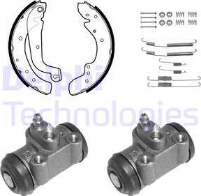 Delphi 884 - Комплект тормозных колодок, барабанные autospares.lv