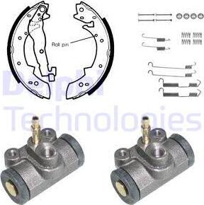 Delphi KP836 - Комплект тормозных колодок, барабанные autospares.lv