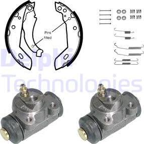 Delphi 833 - Комплект тормозных колодок, барабанные autospares.lv