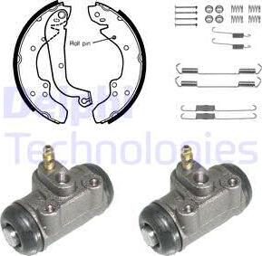 Delphi 832 - Комплект тормозных колодок, барабанные autospares.lv