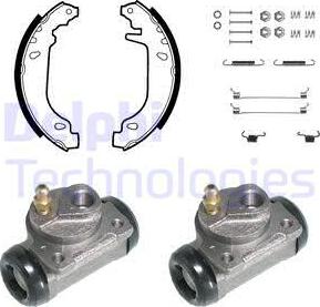 Delphi KP828 - Комплект тормозных колодок, барабанные autospares.lv