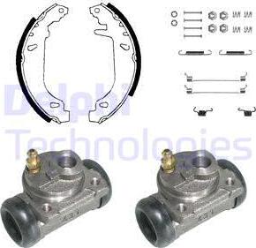 Delphi KP823 - Комплект тормозных колодок, барабанные autospares.lv