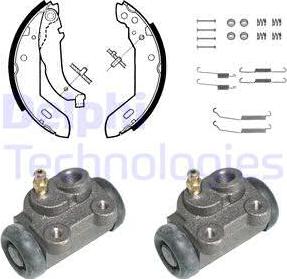 Delphi 822 - Комплект тормозных колодок, барабанные autospares.lv