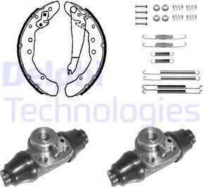 Delphi KP878 - Комплект тормозных колодок, барабанные autospares.lv