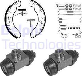 Delphi 795 - Комплект тормозных колодок, барабанные autospares.lv