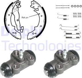 Delphi 753 - Комплект тормозных колодок, барабанные autospares.lv