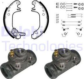 Delphi KP786 - Комплект тормозных колодок, барабанные autospares.lv