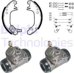 Delphi 788 - Комплект тормозных колодок, барабанные autospares.lv