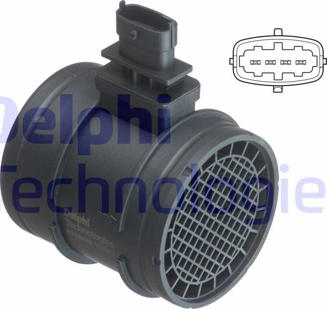 Delphi AF10378-12B1 - Датчик потока, массы воздуха autospares.lv